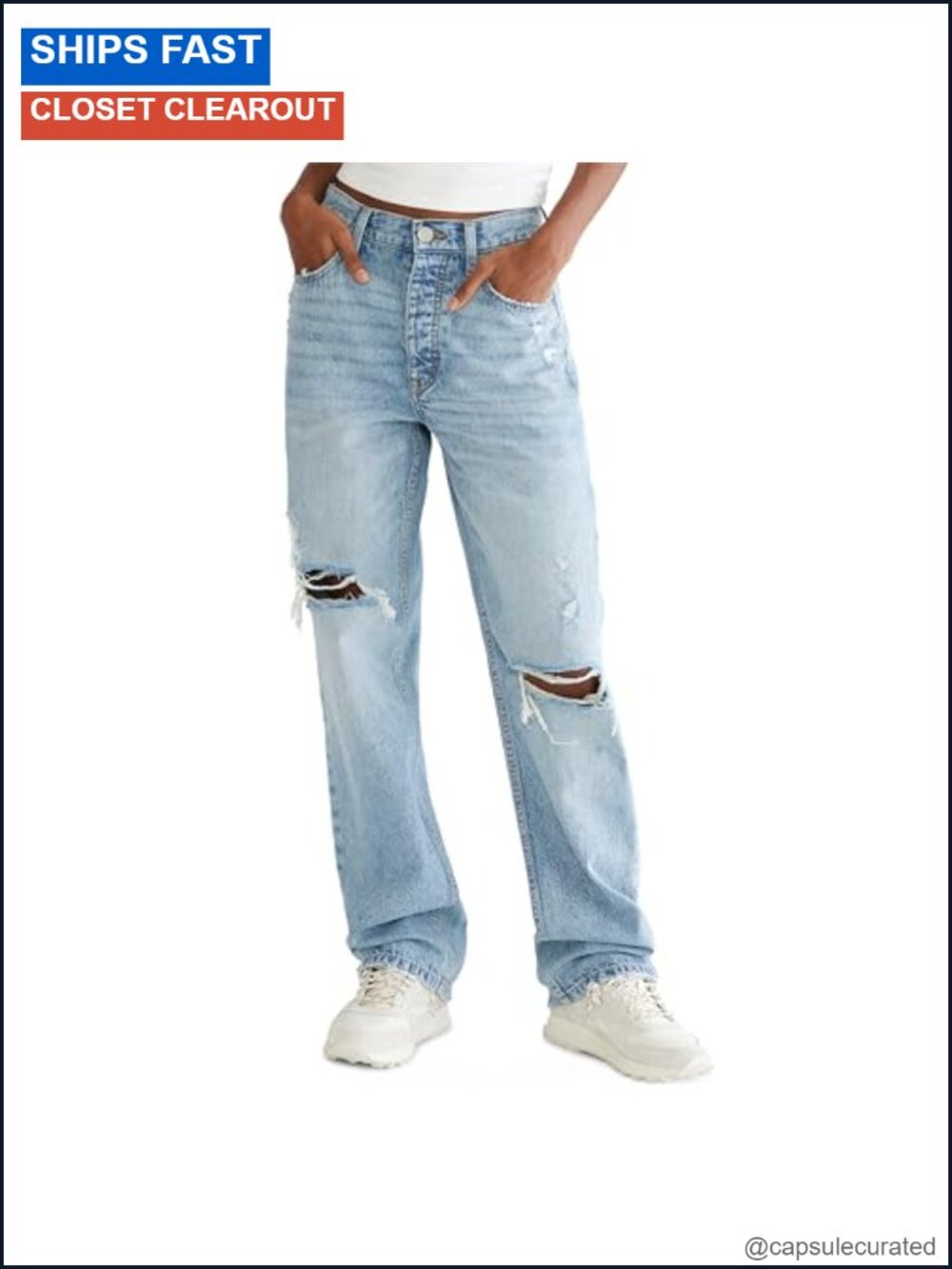 Aero Baggy Jeans Recycled Cotton Rigid Denim High Rise Straight Leg